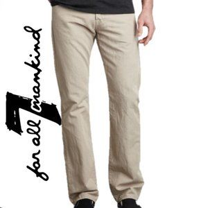 7FAMK 7 For All MANKIND Men's Khaki Cotton LINEN PANTS! Button-Fly! Size…